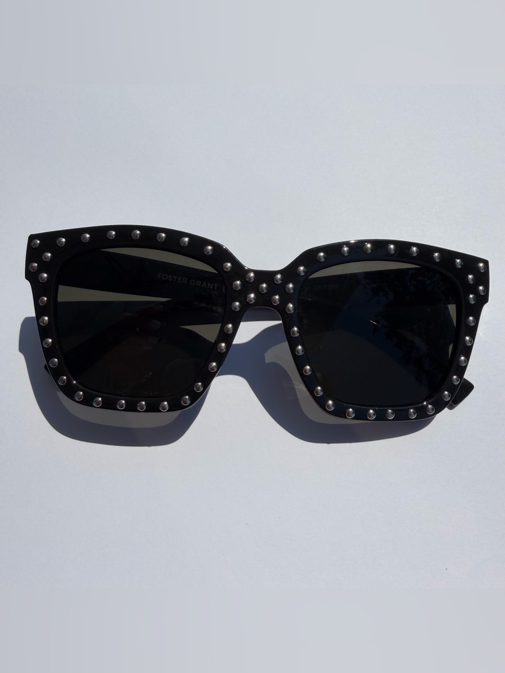 Foster Grant Black Oversized Studded Sunglasses